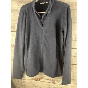 Lady Hagen Sweater Women’s Large Blue Zip Up Long Sleeve